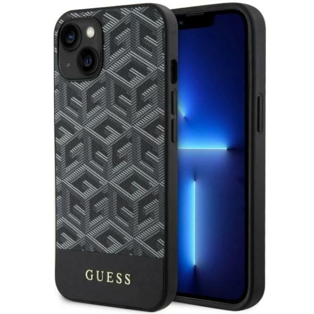 Чехол Guess GCube Stripes для iPhone 14 Plus Black with MagSafe (GUHMP14MHGCFSEK)