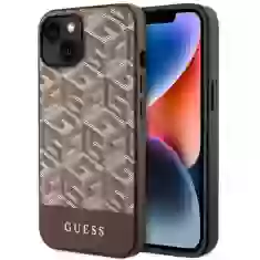 Чохол Guess GCube Stripes для iPhone 14 Brown with MagSafe (GUHMP14SHGCFSEW)