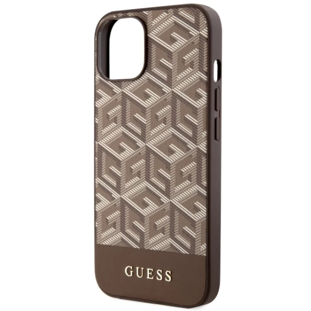 Чехол Guess GCube Stripes для iPhone 14 Plus Brown with MagSafe (GUHMP14MHGCFSEW)