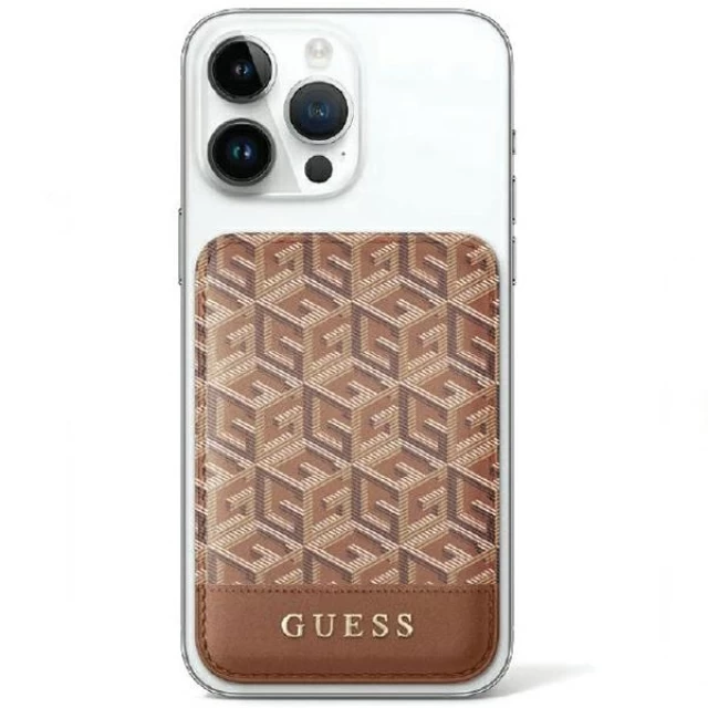 Чохол-гаманець Guess G Cube Stripes (Card Slot) Brown with MagSafe (GUWMSHGCFSEW)