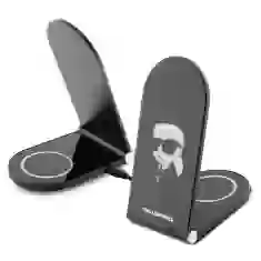 Беспроводное зарядное устройство Karl Lagerfeld Ikonik 2-in-1 15W Black with MagSafe (KLDCRFALKINK)