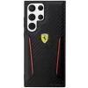 Чехол Ferrari для Samsung Galaxy S23 Ultra S918 Carbon Contrast Edges Black (FEHCS23LNPYK)