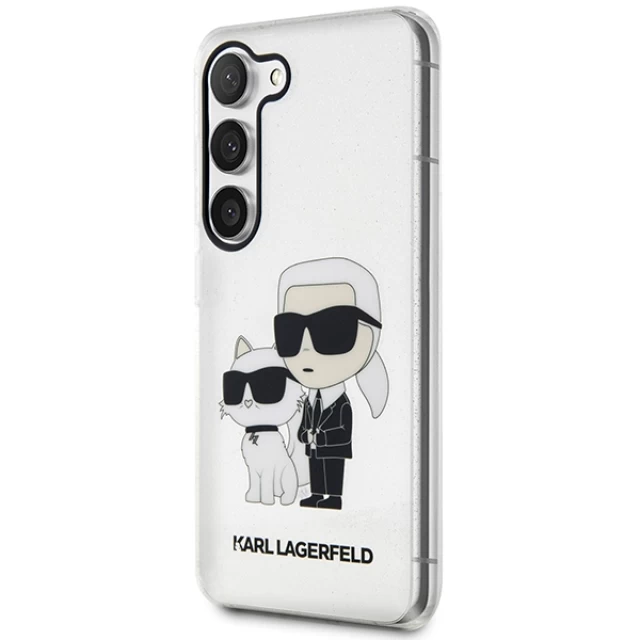 Чохол Karl Lagerfeld Gliter Karl & Choupette для Samsung Galaxy S23 S911 Transparent (KLHCS23SHNKCTGT)