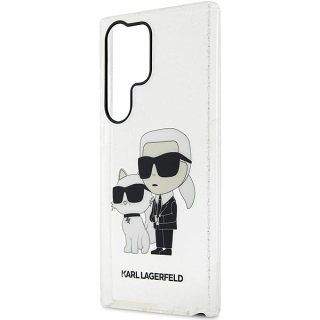 Чохол Karl Lagerfeld Gliter Karl & Choupette для Samsung Galaxy S23 Ultra S918 Transparent (KLHCS23LHNKCTGT)