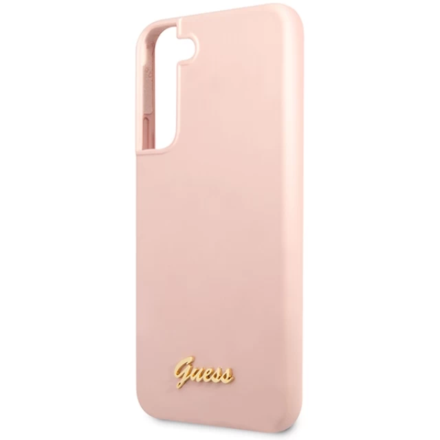 Чохол Guess Silicone Script Metal Logo для Samsung Galaxy S23 Plus Pink (GUHCS23MLSLMGPP)