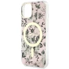 Чехол Guess Flower для iPhone 14 Plus Pink with MagSafe (GUHMP14MHCFWSP)