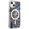 Чехол Guess Leopard для iPhone 14 Blue with MagSafe (GUHMP14SHLEOPWB)