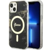 Чохол Guess Golden Marble для iPhone 14 Black with MagSafe (GUHMP14SHTMRSK)