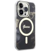 Чехол Guess Golden Marble для iPhone 14 Pro Black with MagSafe (GUHMP14LHTMRSK)