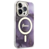 Чехол Guess Golden Marble для iPhone 14 Pro Max Purple with MagSafe (GUHMP14XHTMRSU)