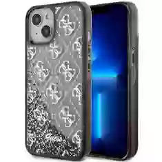 Чехол Guess Liquid Glitter 4G Transculent для iPhone 14 Black (GUHCP14SLC4PSGK)