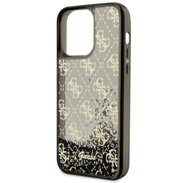 Чехол Guess Liquid Glitter 4G Transculent для iPhone 14 Pro Max Black (GUHCP14XLC4PSGK)