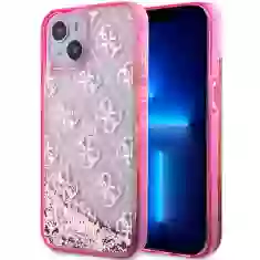 Чехол Guess Liquid Glitter 4G Transculent для iPhone 14 Pink (GUHCP14SLC4PSGP)