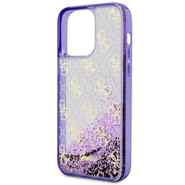 Чехол Guess Liquid Glitter 4G Transculent для iPhone 14 Pro Max Purple (GUHCP14XLC4PSGU)