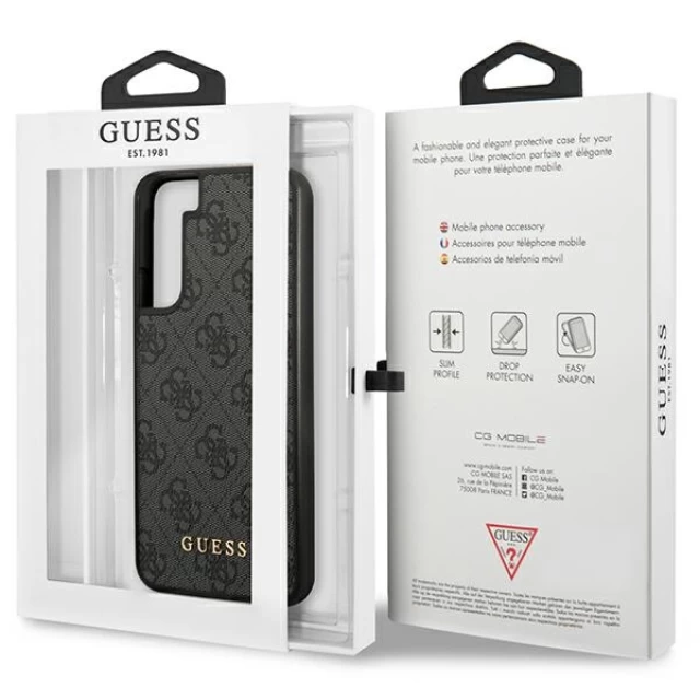 Чехол Guess 4G Metal Gold Logo для Samsung Galaxy S23 Plus Grey (GUHCS23MG4GFGR)