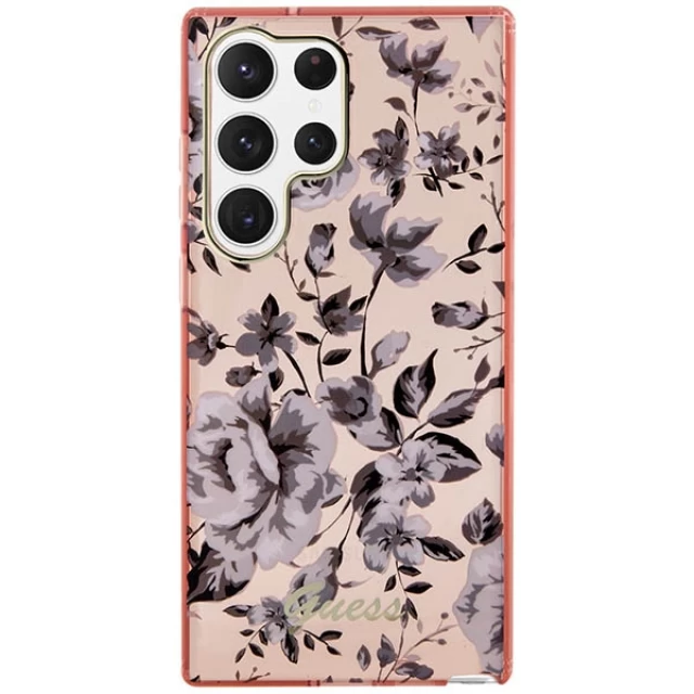 Чехол Guess Flower Collection для Samsung Galaxy S23 Ultra S918 Pink (GUHCS23LHCFWSP)