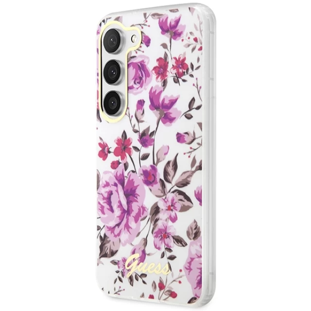 Чехол Guess Flower Collection для Samsung Galaxy S23 Plus S916 White (GUHCS23MHCFWST)