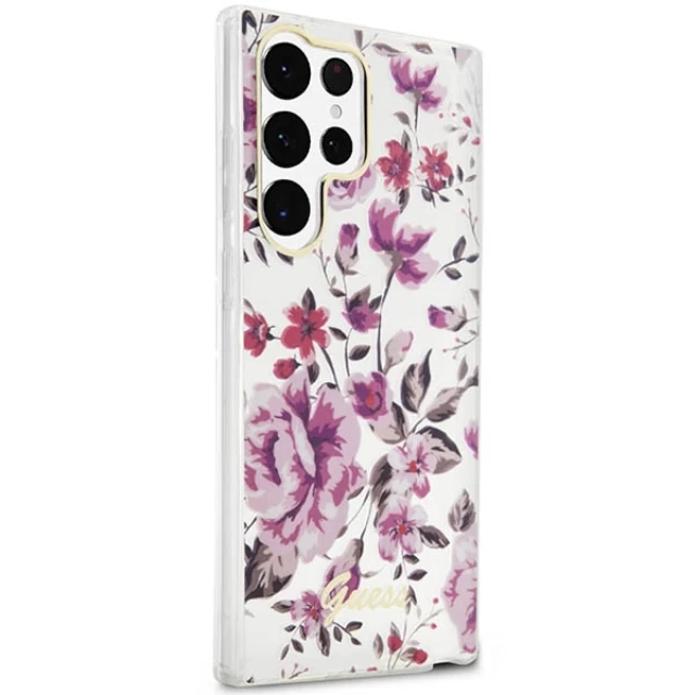 Чехол Guess Flower Collection для Samsung Galaxy S23 Ultra S918 White (GUHCS23LHCFWST)
