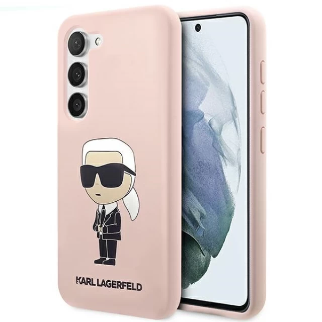 Чохол Karl Lagerfeld Silicone Ikonik для Samsung Galaxy S23 Plus S916 Pink (KLHCS23MSNIKBCP)