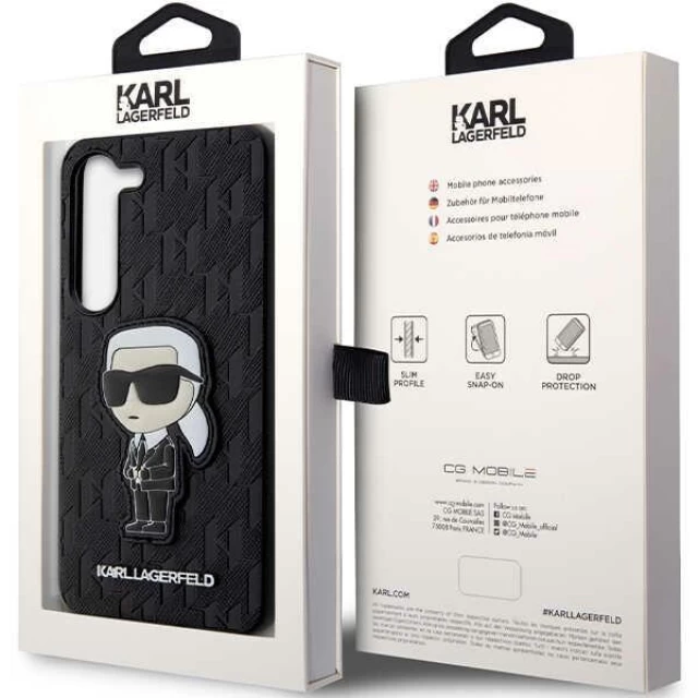 Чохол Karl Lagerfeld Saffiano Monogram Ikonik для Samsung Galaxy S23 S911 Black (KLHCS23SSAKLHKPK)