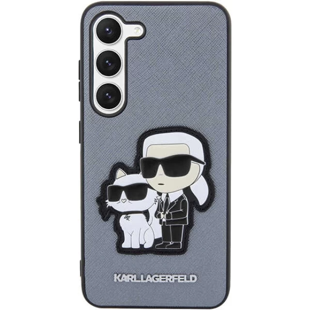 Чохол Karl Lagerfeld Saffiano Karl & Choupette для Samsung Galaxy S23 Plus S916 Grey (KLHCS23MSANKCPG)