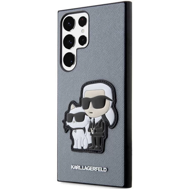 Чохол Karl Lagerfeld Saffiano Karl & Choupette для Samsung Galaxy S23 Ultra S918 Grey (KLHCS23LSANKCPG)