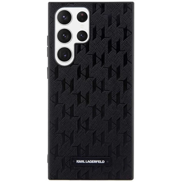 Чохол Karl Lagerfeld Saffiano Mono Metal Logo для Samsung Galaxy S23 Ultra S918 Black (KLHCS23LSAKLHPK)