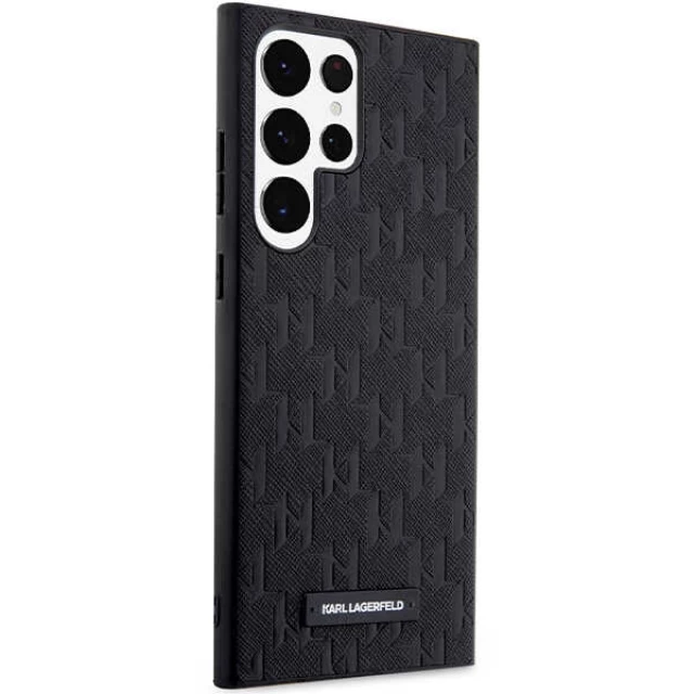 Чехол Karl Lagerfeld Saffiano Mono Metal Logo для Samsung Galaxy S23 Ultra S918 Black (KLHCS23LSAKLHPK)