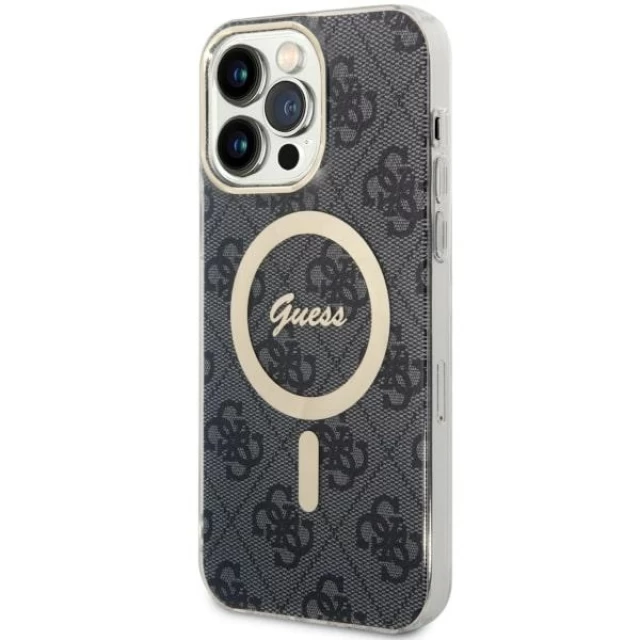 Чохол Guess 4G для iPhone 14 Pro Max Black with MagSafe (GUHMP14XH4STK)