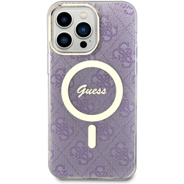 Чохол Guess 4G для iPhone 14 Pro Max Purple with MagSafe (GUHMP14XH4STU)