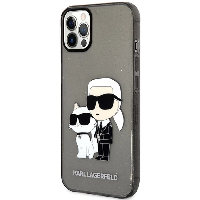 Чехол Karl Lagerfeld Gliter Karl & Choupette для iPhone 12 | 12 Pro Black (KLHCP12MHNKCTGK)