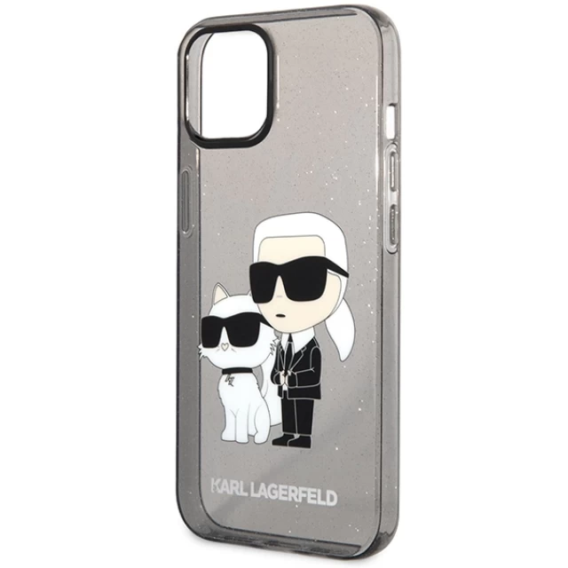 Чехол Karl Lagerfeld Gliter Karl & Choupette для iPhone 12 | 12 Pro Black (KLHCP12MHNKCTGK)