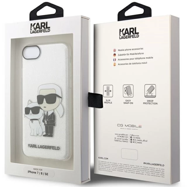 Чохол Karl Lagerfeld Gliter Karl & Choupette для iPhone 7 | 8 | SE 2022/2020 Transparent (KLHCI8HNKCTGT)