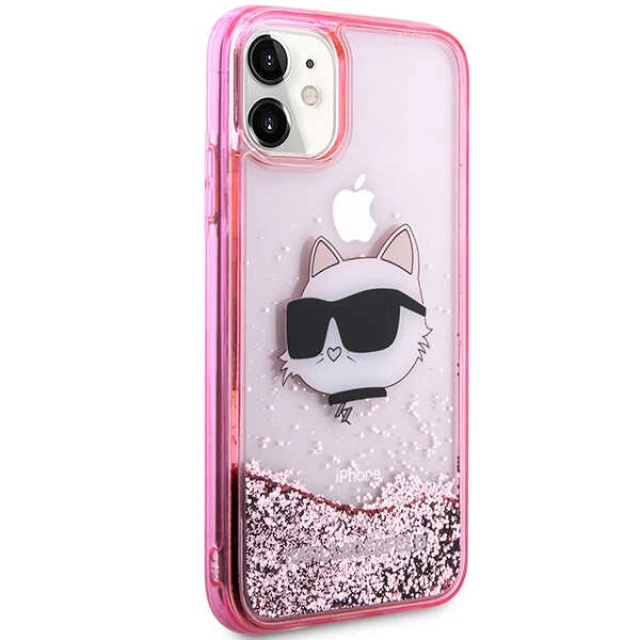 Чехол Karl Lagerfeld Glitter Choupette Head для iPhone 11 Pink (KLHCN61LNCHCP)