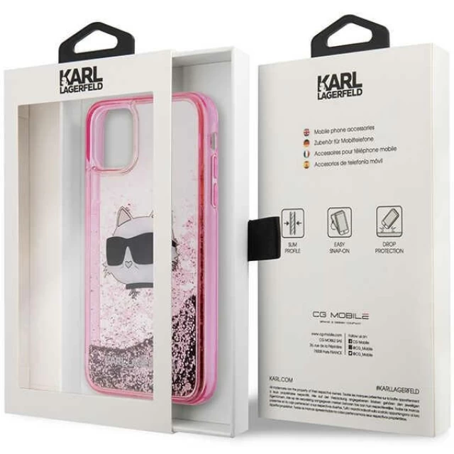Чехол Karl Lagerfeld Glitter Choupette Head для iPhone 11 Pink (KLHCN61LNCHCP)