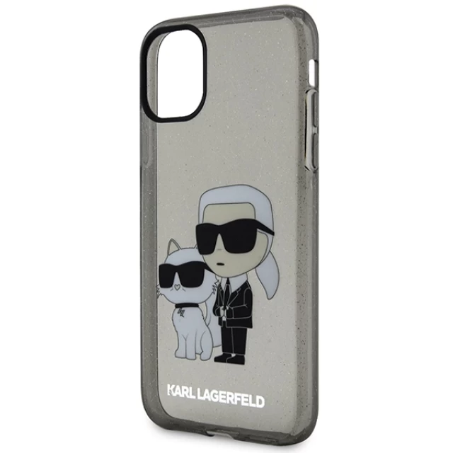 Чохол Karl Lagerfeld Gliter Karl & Choupette для iPhone 11 | XR Black (KLHCN61HNKCTGK)