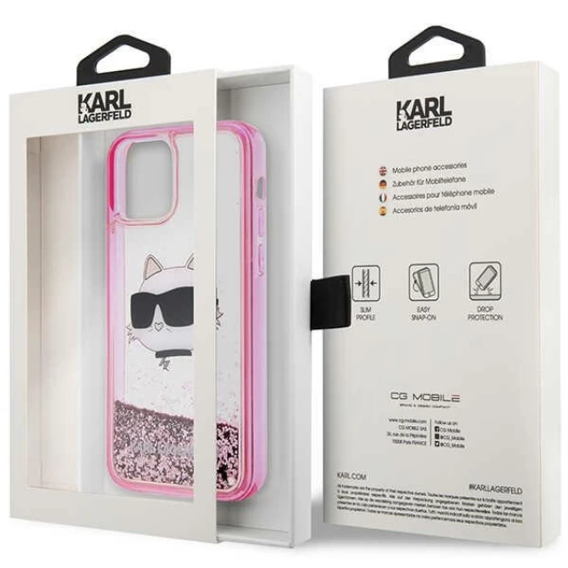 Чехол Karl Lagerfeld Glitter Choupette Head для iPhone 12 | 12 Pro Pink (KLHCP12MLNCHCP)