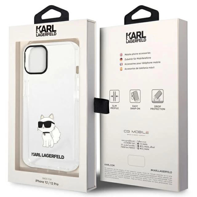 Чехол Karl Lagerfeld Ikonik Choupette для iPhone 12 | 12 Pro Transparent (KLHCP12MHNCHTCT)