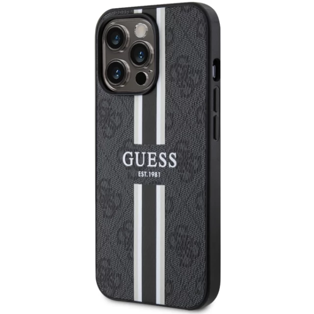 Чохол Guess 4G Printed Stripes для iPhone 13 Pro Black with MagSafe (GUHMP13LP4RPSK)
