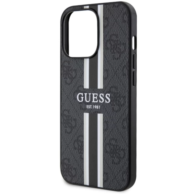 Чохол Guess 4G Printed Stripes для iPhone 13 Pro Max Black with MagSafe (GUHMP13XP4RPSK)
