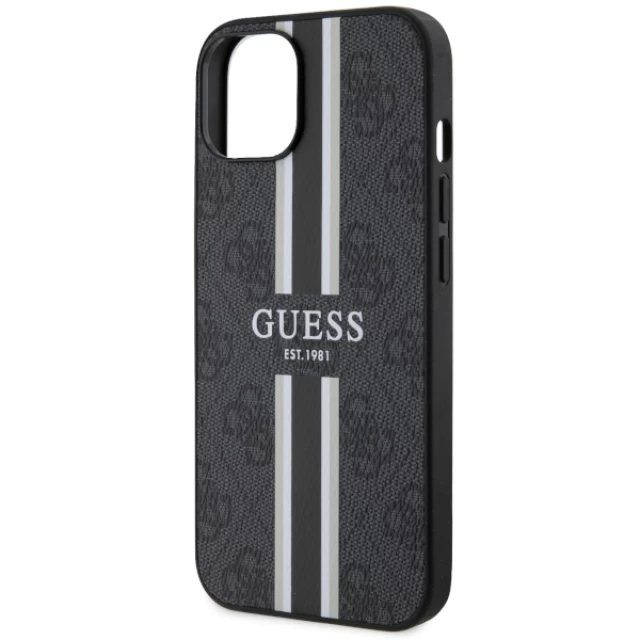 Чохол Guess 4G Printed Stripes для iPhone 14 Plus Black with MagSafe (GUHMP14MP4RPSK)