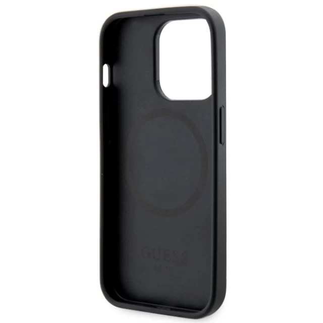 Чехол Guess 4G Printed Stripes для iPhone 14 Pro Black with MagSafe (GUHMP14LP4RPSK)