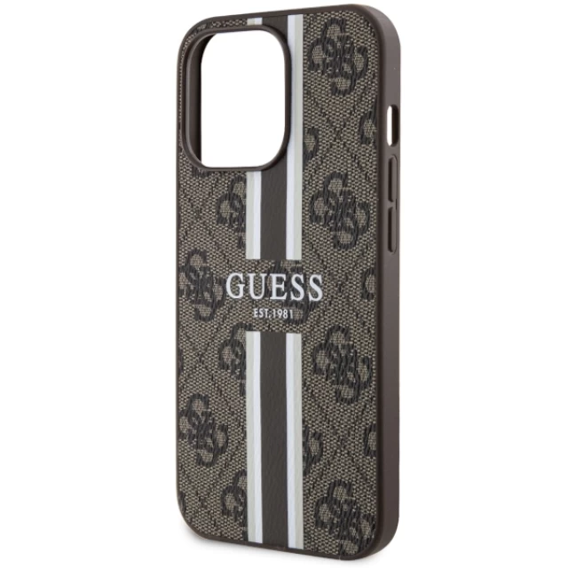 Чохол Guess 4G Printed Stripes для iPhone 13 Pro Max Brown with MagSafe (GUHMP13XP4RPSW)