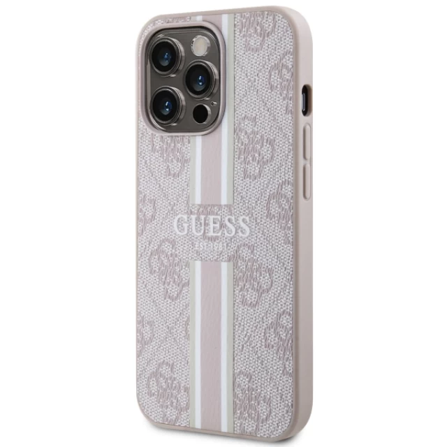 Чохол Guess 4G Printed Stripes для iPhone 13 Pro Max Pink with MagSafe (GUHMP13XP4RPSP)