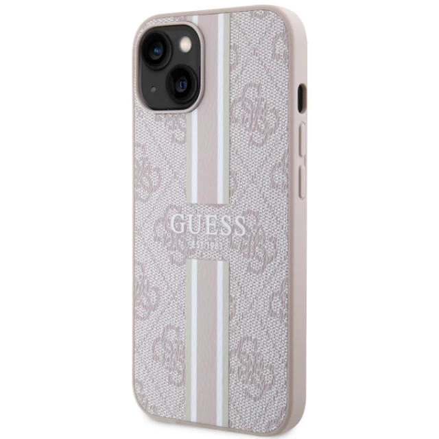 Чохол Guess 4G Printed Stripes для iPhone 14 Pink with MagSafe (GUHMP14SP4RPSP)