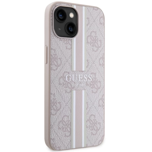 Чехол Guess 4G Printed Stripes для iPhone 14 Plus Pink with MagSafe (GUHMP14MP4RPSP)