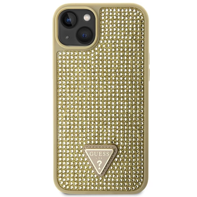 Чехол Guess Rhinestone Triangle для iPhone 14 Gold (GUHCP14SHDGTPD)