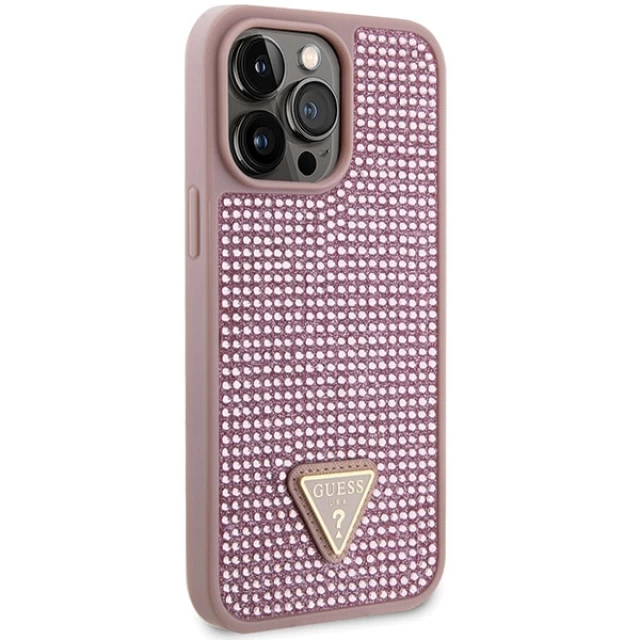 Чехол Guess Rhinestone Triangle для iPhone 14 Pro Max Pink (GUHCP14XHDGTPP)