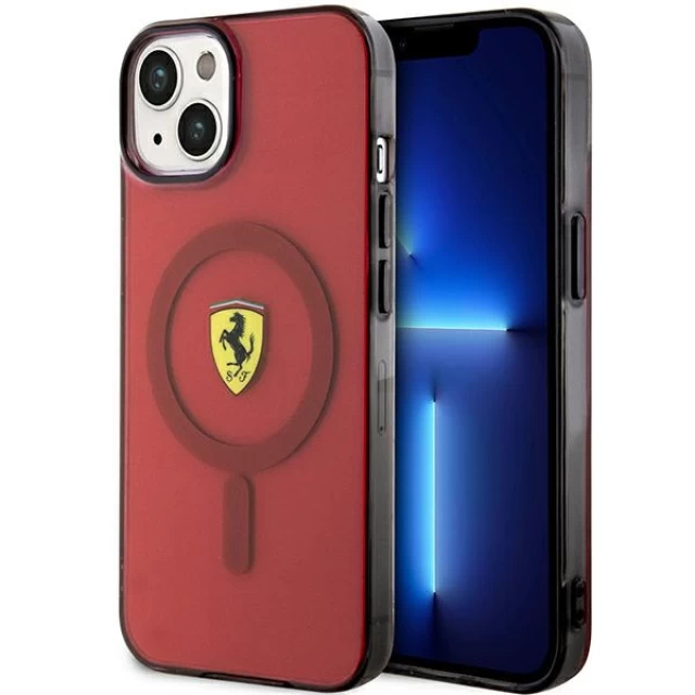 Чехол Ferrari Translucent для iPhone 14 Red with MagSafe (FEHMP14SURKR)