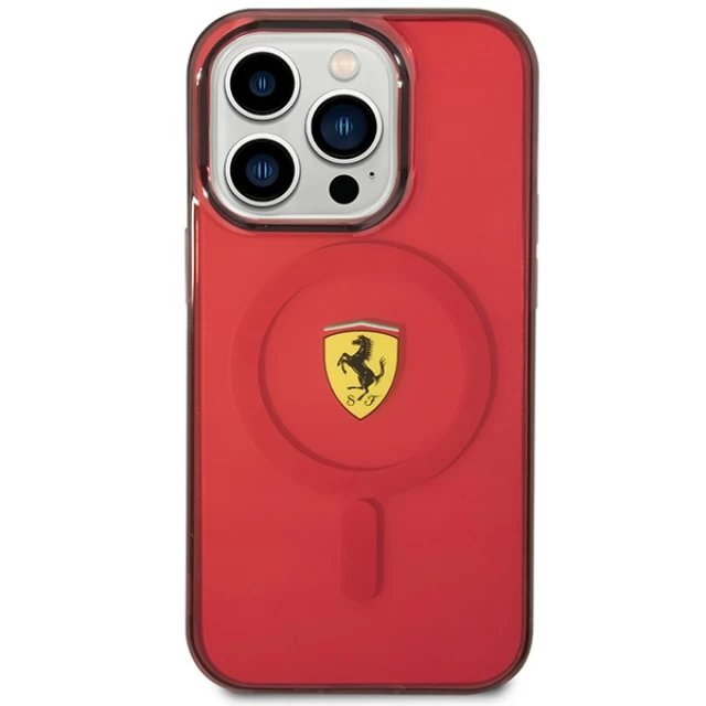 Чохол Ferrari Translucent для iPhone 14 Pro Red with MagSafe (FEHMP14LURKR)